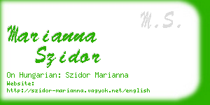 marianna szidor business card